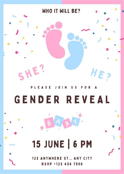 Free custom printable gender reveal invitation templates .
